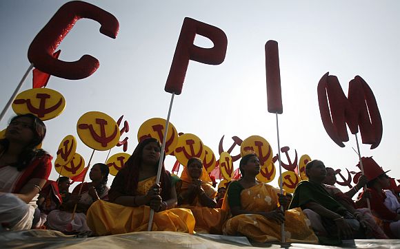 Supporters Of Cpi M Attend A Public Rally Addressed By Karat Ahead Of Four Day Long State Conference In Agartala